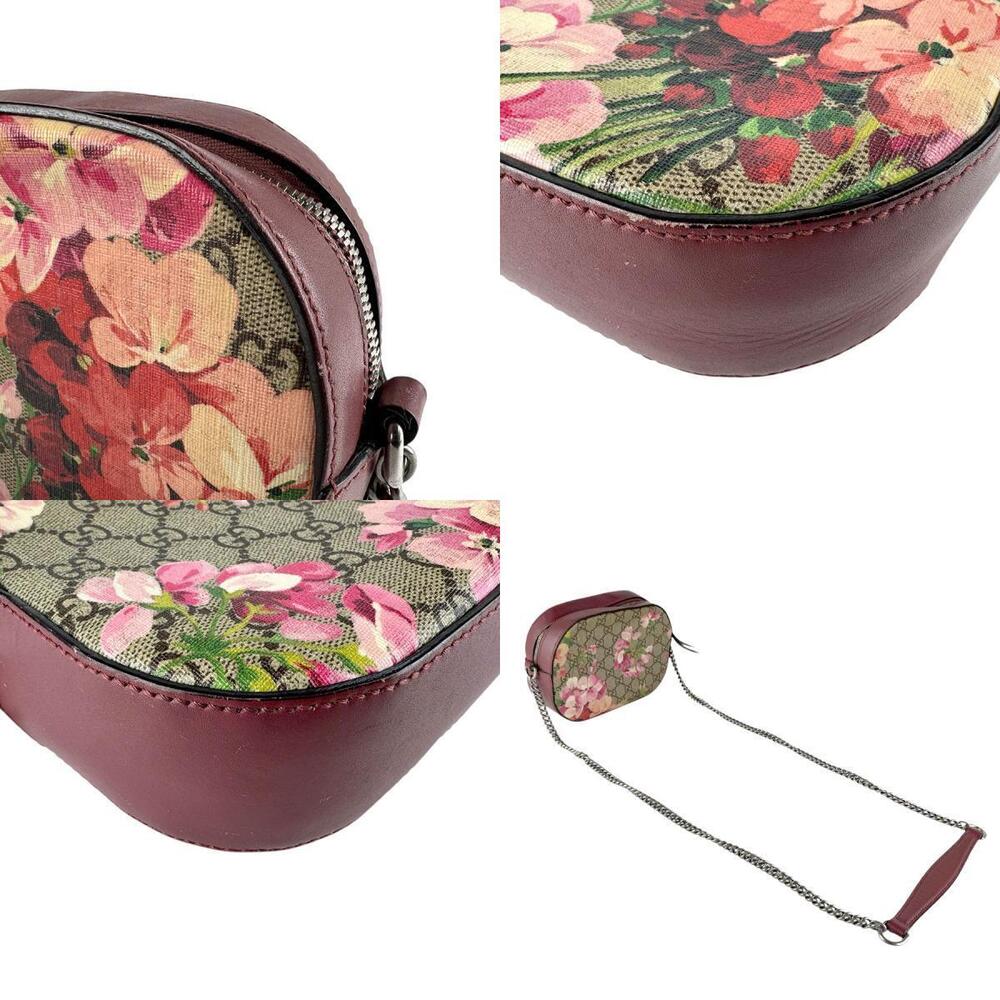 Gucci GG Blooms Supreme Canvas Shoulder Bag Brown Pink - Picture 4 of 5